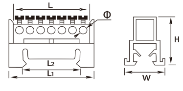 Erdungsstecker mit Klemmenblöcken für DIN-Schienenhalter Typ H