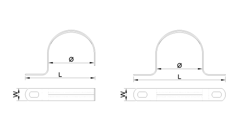 U-Typ Schlauchhalter Lochband Verschluss Stahlklemme